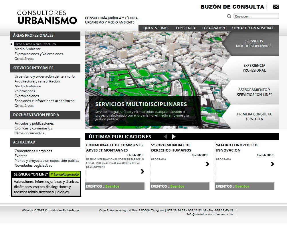 Imagen del proyecto: Página Web del despacho de abogados Consultores de Urbanismo