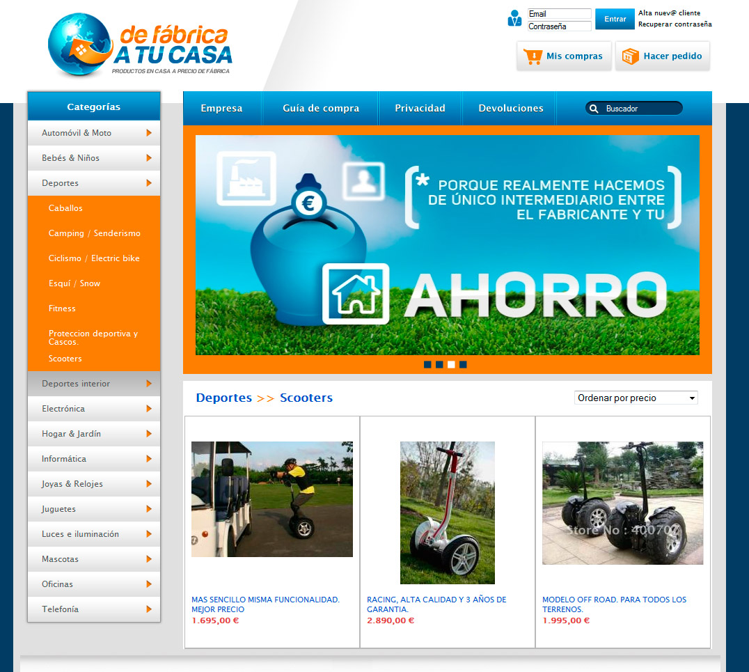 Imagen del proyecto: Comercio online Web De fábrica a tu casa