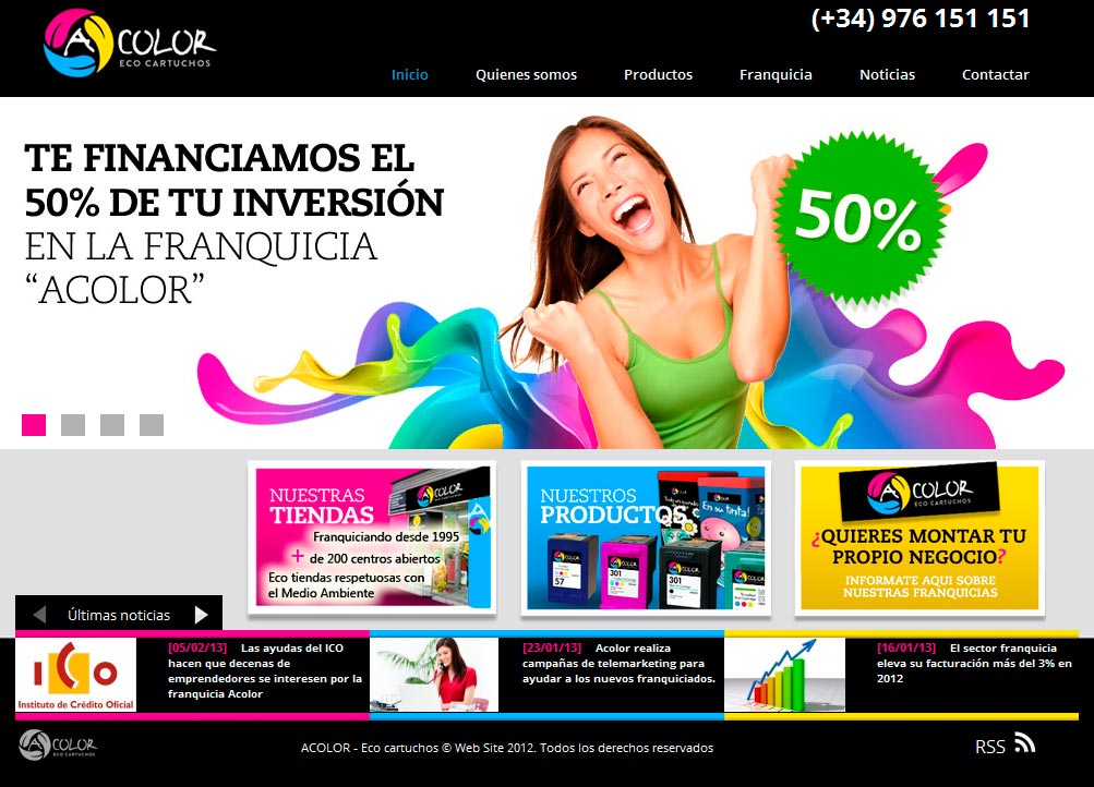 Imagen del proyecto: Página Web para la franquicia de eco-cartuchos ACOLOR Imagen del proyecto: Página Web para la franquicia de eco-cartuchos ACOLOR