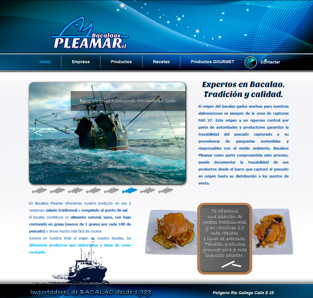 Imagen del proyecto: Página Web de Bacalaos Pleamar