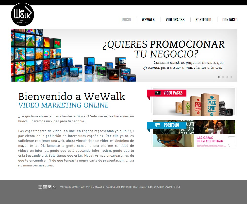 Imagen del proyecto: Página Web de video marketing para We Walk Imagen del proyecto: Página Web de video marketing para We Walk