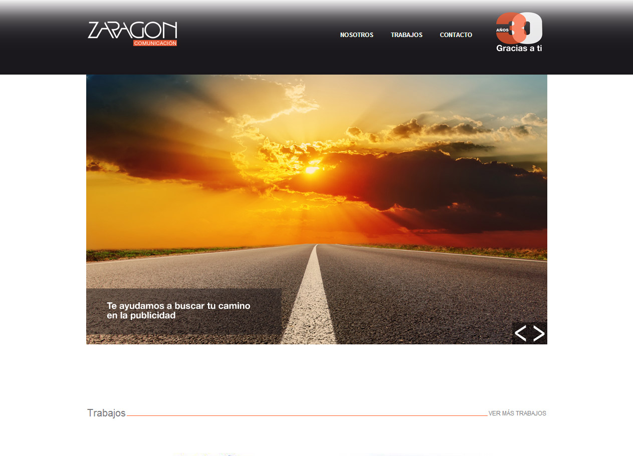 Imagen del proyecto: Página Web para la agencia de publicidad Zaragón Imagen del proyecto: Página Web para la agencia de publicidad Zaragón